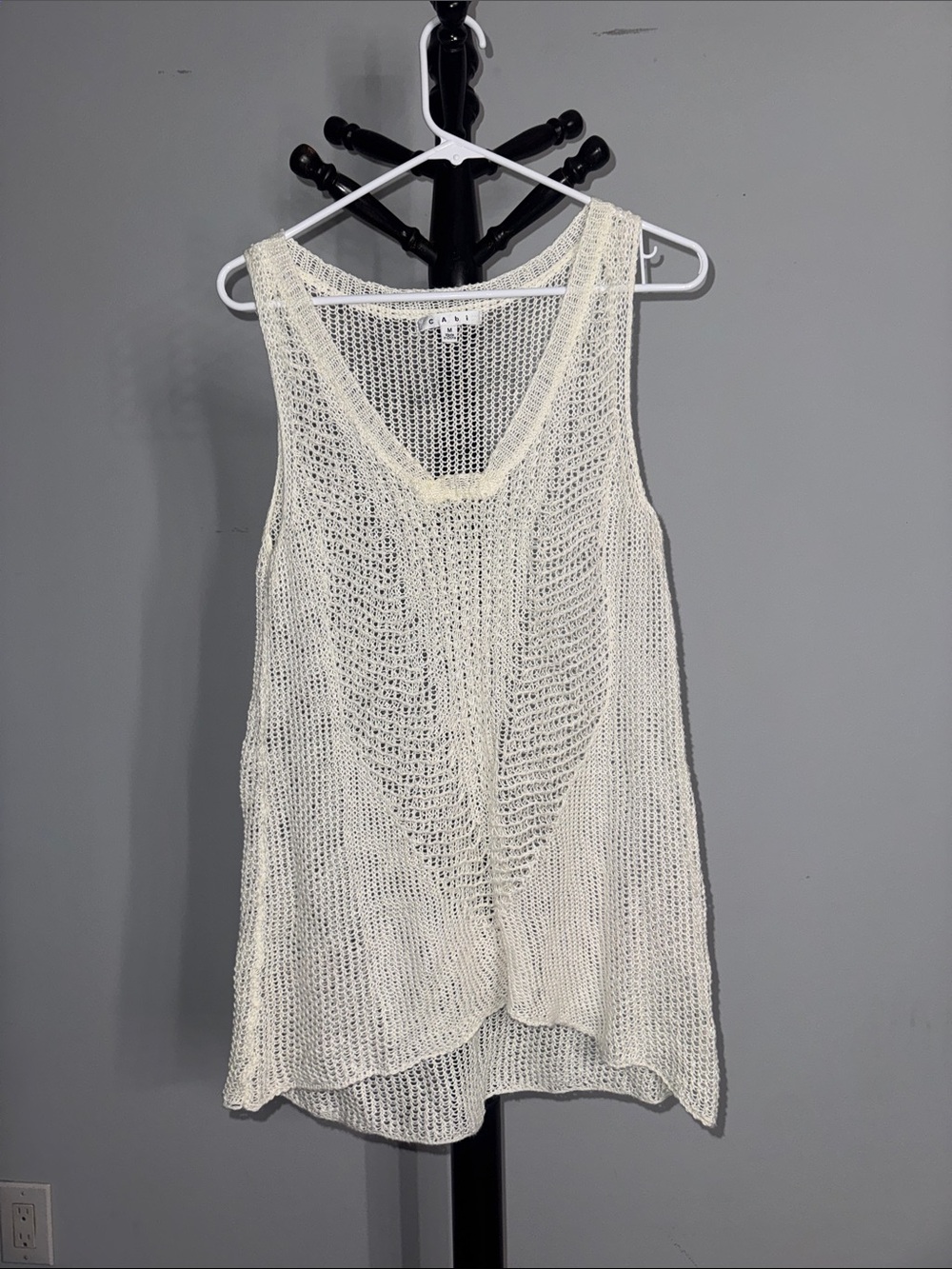 Women’s Cream Knit Swim Cover-Up Tank 3.1T